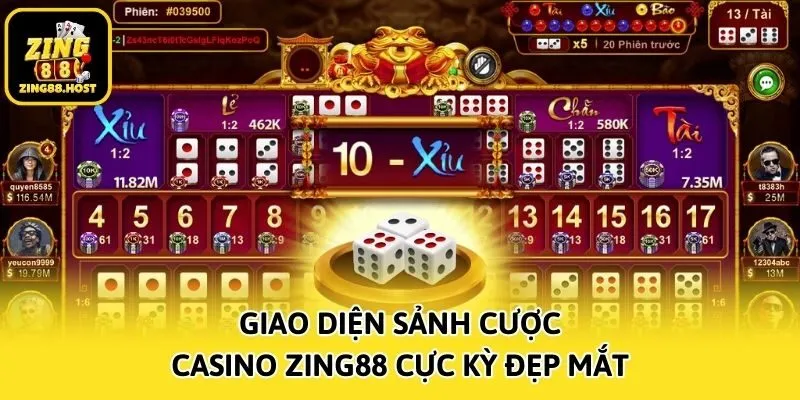 Giao diện sảnh cược Casino Zing88 cực kỳ đẹp mắt