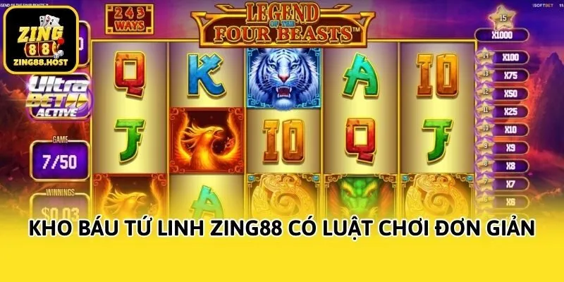 Kho báu tứ linh Zing88 có luật chơi đơn giản