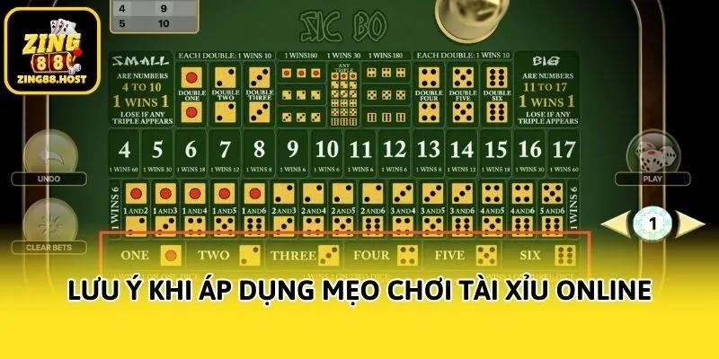 Lưu ý khi áp dụng mẹo chơi tài xỉu online
